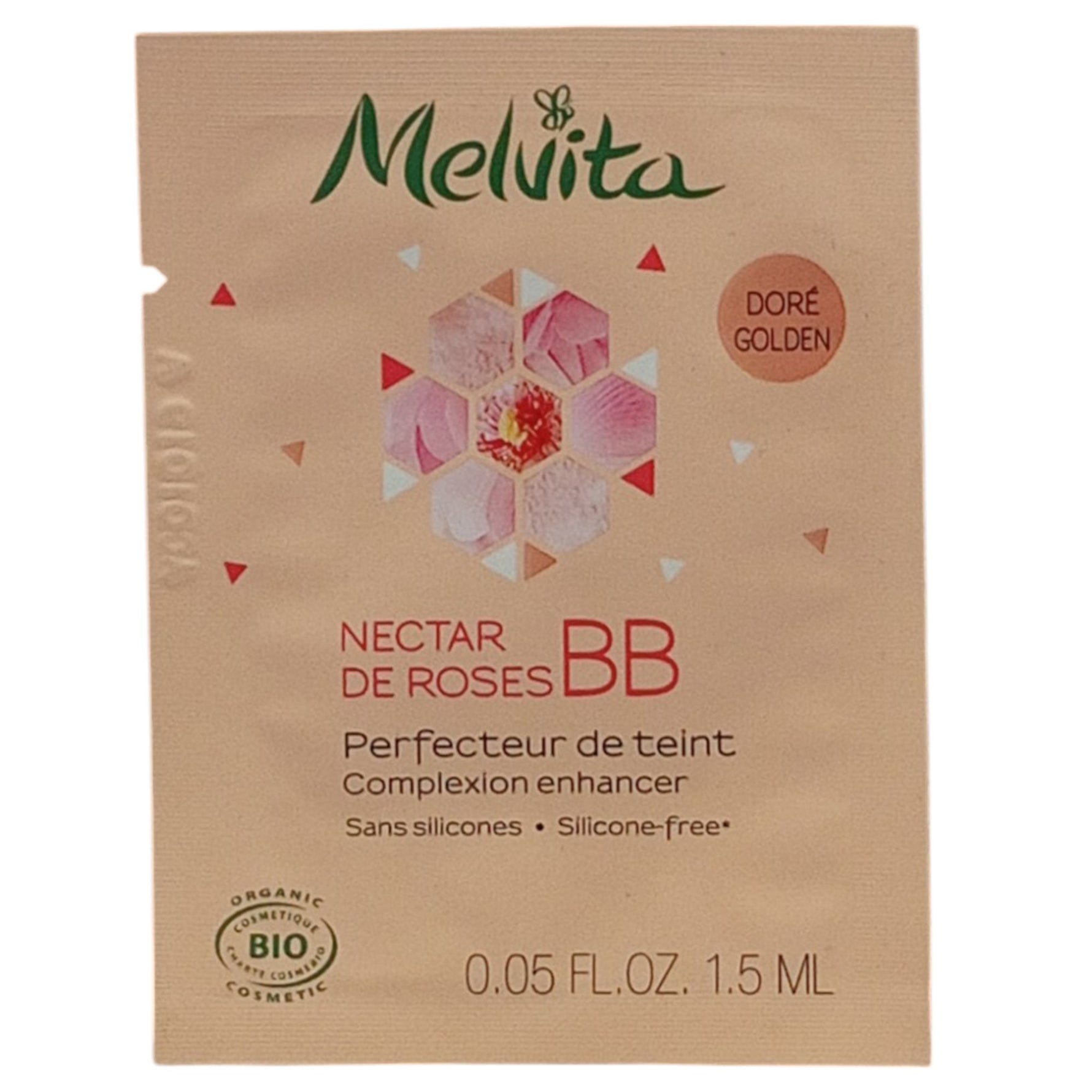 Melvita, Nectar de Roses, Organic, Acoperire ușoară, Cremă BB, Auriu, 1.5 ml *Mostră - Olmarkt