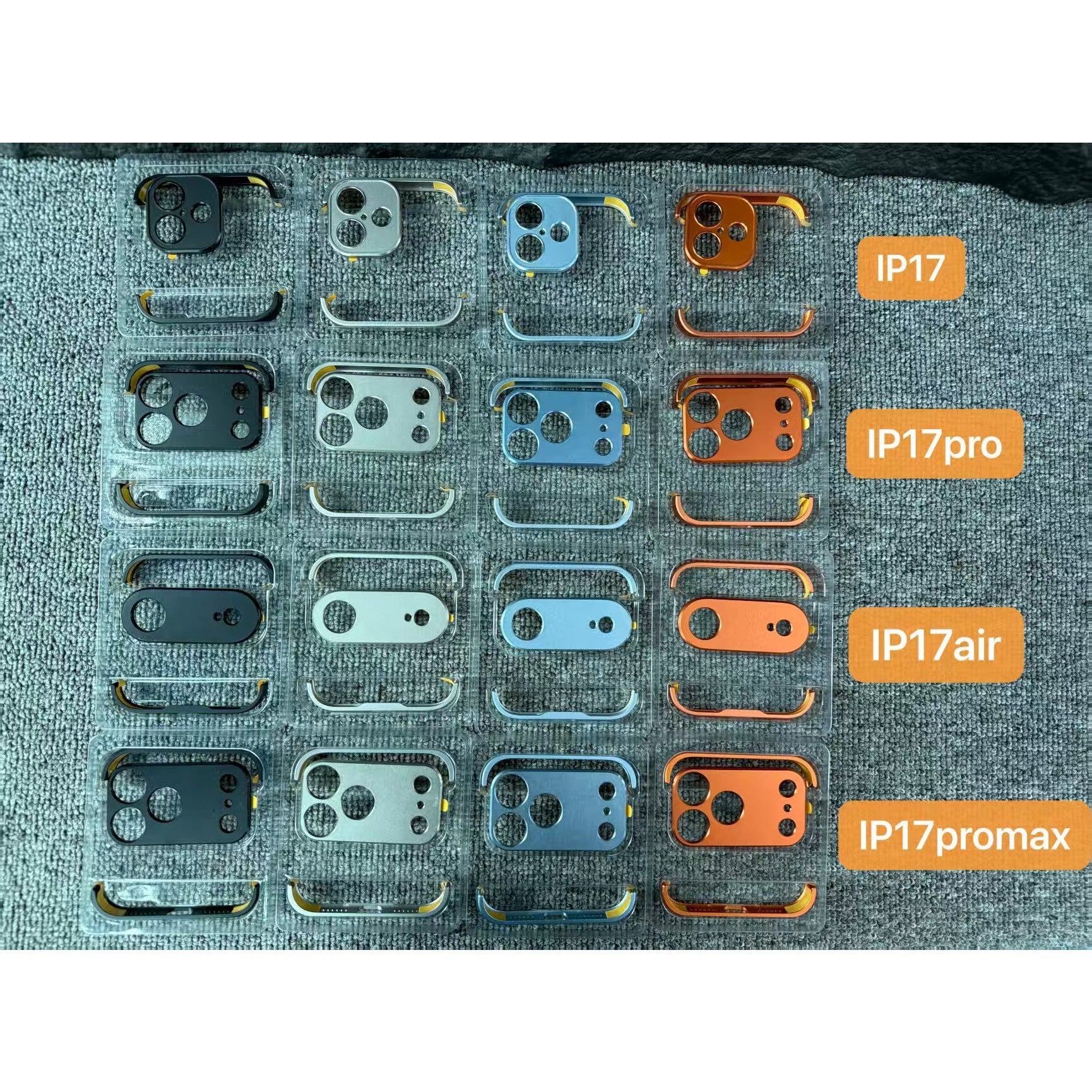 Carcasa de Telefon, Flippy, Compatibila Apple iPhone 17, Fara Rama, doar Colturi si Camera, din Metal, Grosime 0.1 mm,