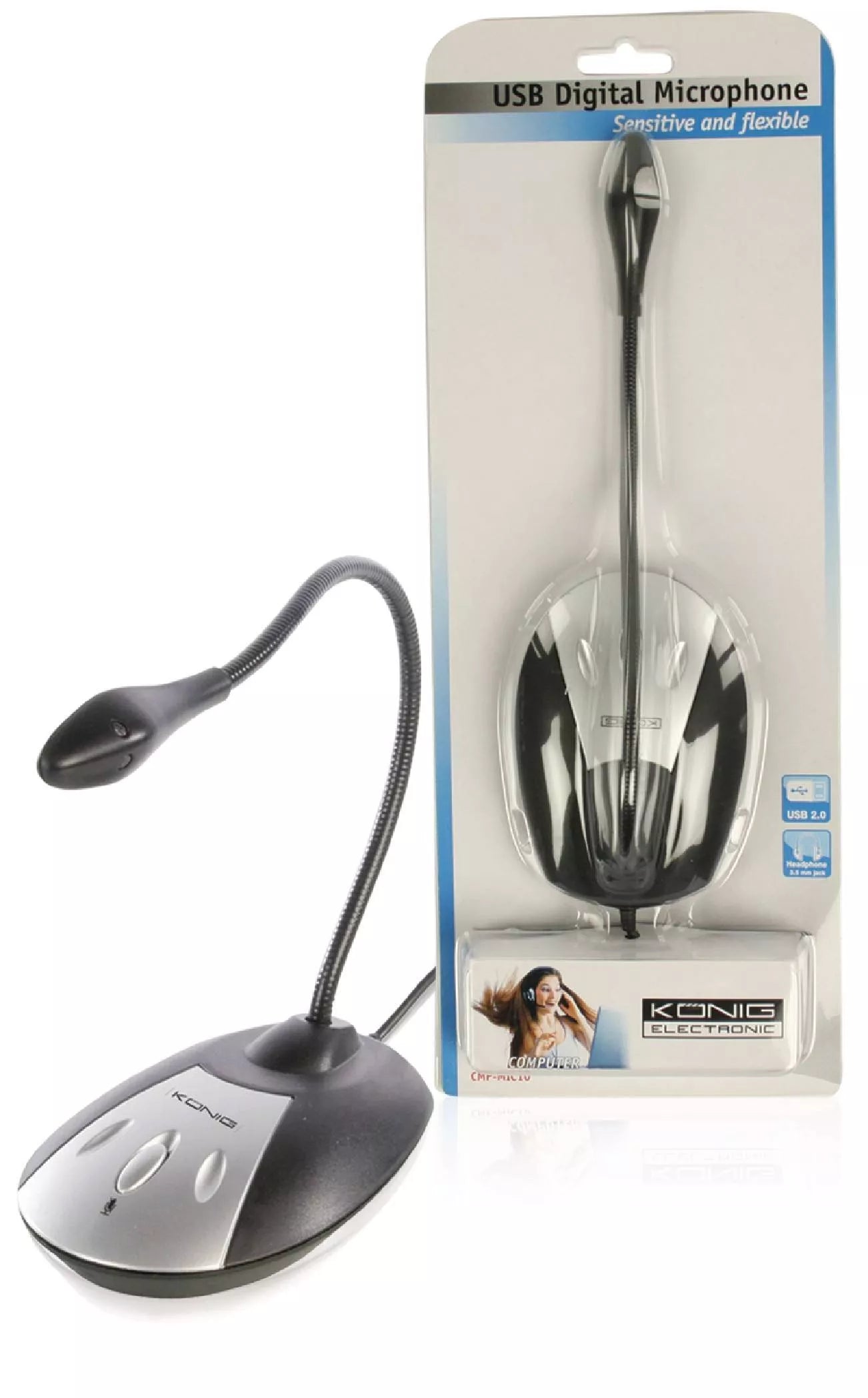 Microfon flexibil USB 2.0 Konig