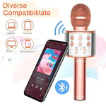Microfon Karaoke, Flippy, pentru Copii, Bluetooth, Boxa Incorporata, Compatibil cu Orice Smartphone, Acumulator