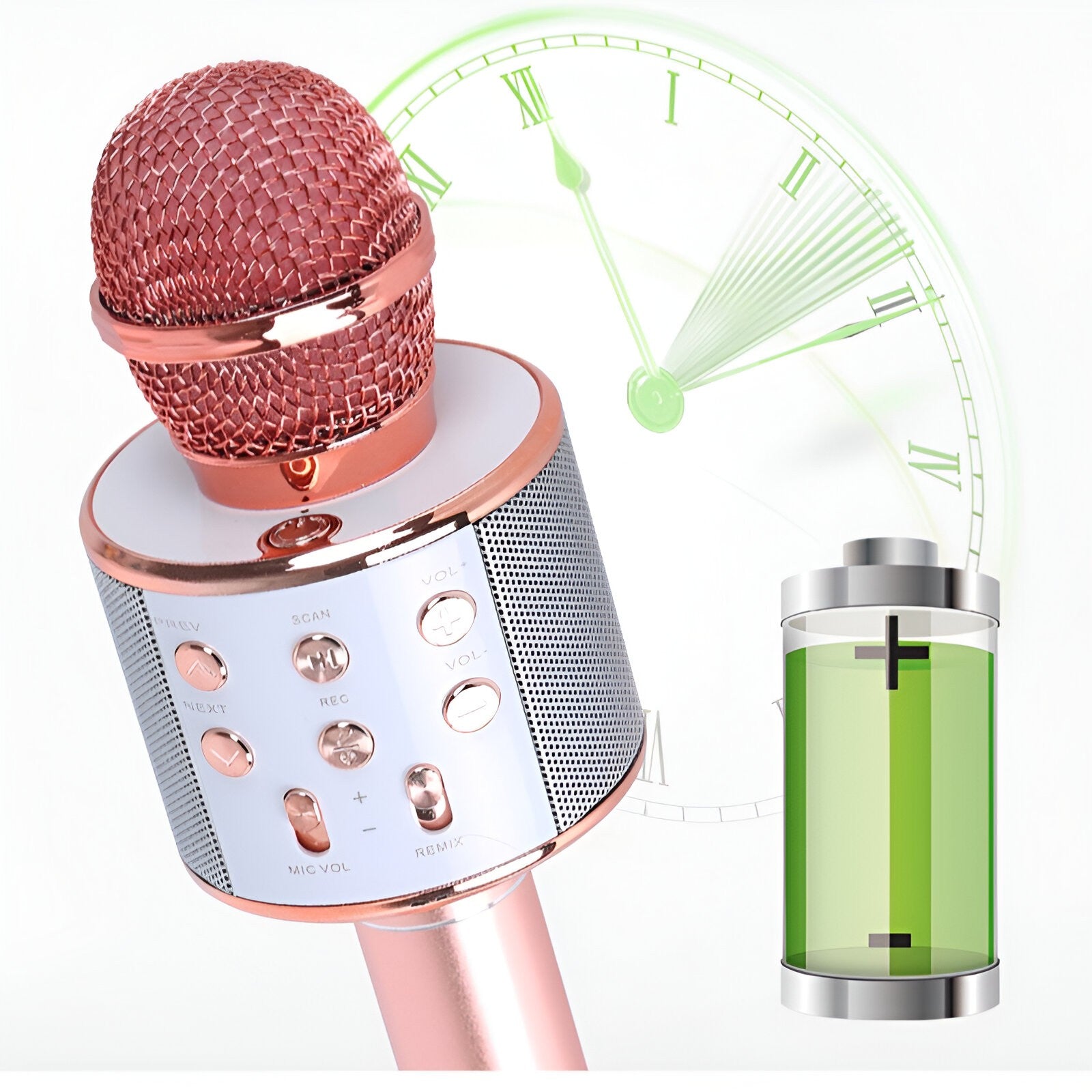 Microfon Karaoke, Flippy, pentru Copii, Bluetooth, Boxa Incorporata, Compatibil cu Orice Smartphone, Acumulator