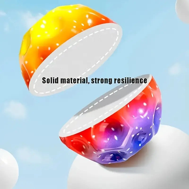Minge Saltareata Hiperelastica, Flippy, Space Moon Ball foarte Elastica, Antistress pentru Copii, Diametru 66 mm,