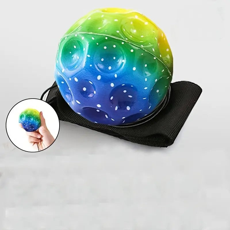 Minge Saltareata Hiperelastica, Flippy, Space Moon Ball foarte Elastica, Antistress pentru Copii, Diametru 66 mm,