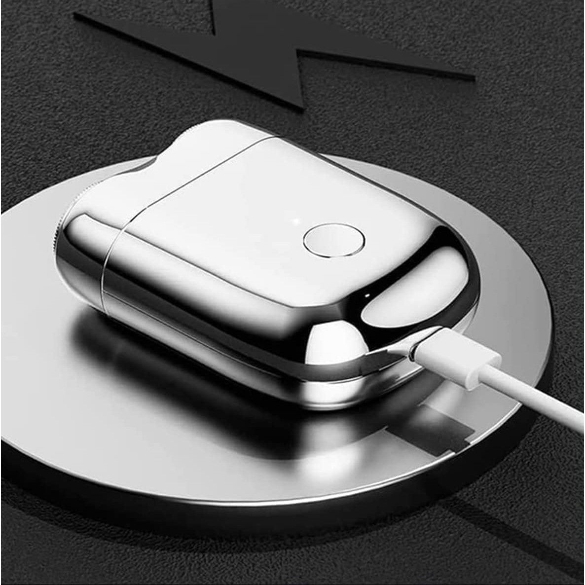 Mini Aparat de Ras Electric, Flippy, din ABS cu Fibra de Carbon, Portabil, Cap Rotativ Detasabil cu 2 Lame de Otel,