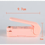 Mini Aparat de Sigilat Pungi cu Baterii, Flippy, Etansare prin Caldura, Spate Magnetic, Portabil, 9.7x3 cm, Roz