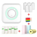 Mini Imprimanta Foto Portabila, Flippy, 5 Role de Hartie Termica, 5 Role Autocolante, 3 Role Colorate, Pixuri,