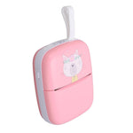 Mini Imprimanta Foto Portabila, Flippy, Incarcare USB, Bluetooth, Model Pisica, Print Alb-Negru, Roz