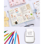 Mini Imprimanta Foto Portabila, Flippy, Incarcare USB, Bluetooth, Model Ursulet, 12 x 9 x 5 cm, Alb Roz