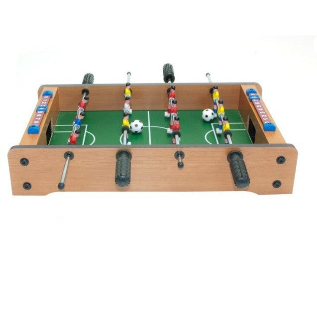 Mini Masa de Fotbal cu Teren si 12 Jucatori Flippy, 4 Manere, cu Tablou pentru Scor, din Metal, Lemn si ABS, 34.5 x 23