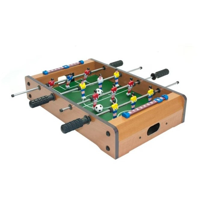 Mini Masa de Fotbal cu Teren si 12 Jucatori Flippy, 4 Manere, cu Tablou pentru Scor, din Metal, Lemn si ABS, 34.5 x 23