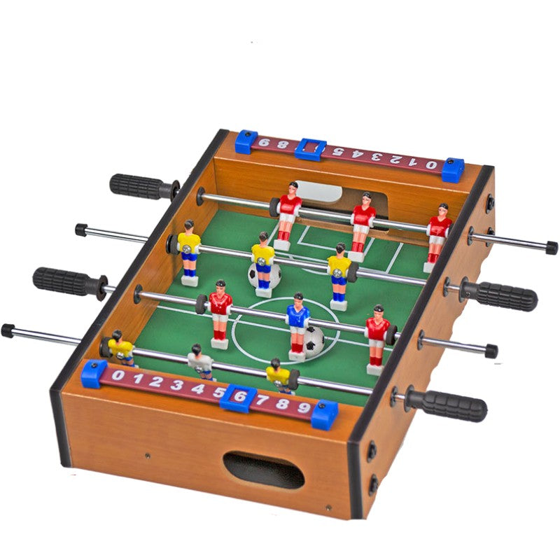 Mini Masa de Fotbal cu Teren si 12 Jucatori Flippy, 4 Manere, cu Tablou pentru Scor, din Metal, Lemn si ABS, 34.5 x 23
