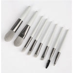 Mini set portabil 8 pensule de machiaj verzi, Flippy