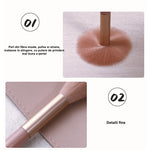 Mini Set Portabil 8 Pensule pentru Machiaj Flippy, Super Soft, Makeup Profesional/Incepatori, Maner Ergonomic, Gentuta