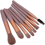 Mini Set Portabil 8 Pensule pentru Machiaj Flippy, Super Soft, Makeup Profesional/Incepatori, Maner Ergonomic, Gentuta