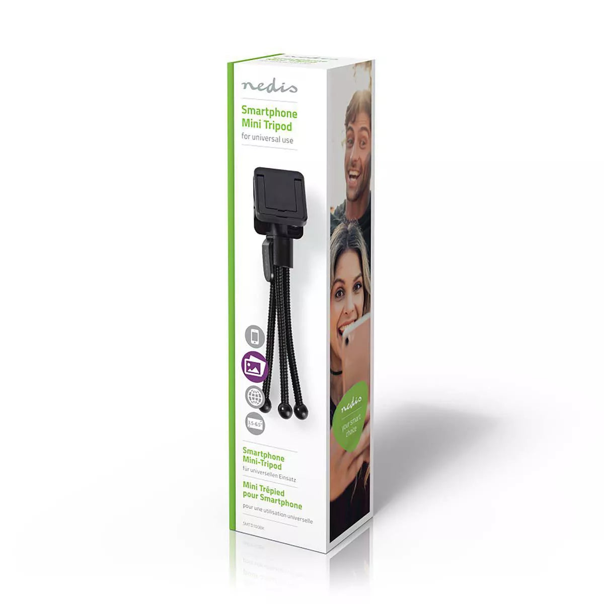 Mini trepied flexibil Nedis pentru smartphone 15.8cm negru