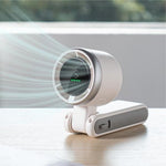 Mini Ventilator Portabil, Flippy, 5 Trepte de Viteza, Afisaj Digital, Incarcare USB, 5V, 2A, 5.95 x 5.2 x 17.2 cm, Alb