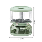 Dozator Etajat de Cereale Flippy, Rotativ 360, 6 Compartimente, Capacitate 10L, Cofraj Special pentru Oua, Vas pentru