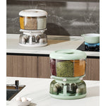 Dozator Etajat de Cereale Flippy, Rotativ 360, 6 Compartimente, Capacitate 10L, Cofraj Special pentru Oua, Vas pentru