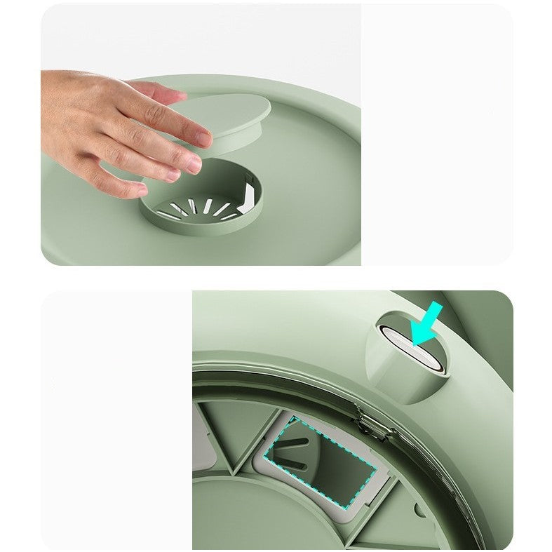 Dozator Etajat de Cereale Flippy, Rotativ 360, 6 Compartimente, Capacitate 10L, Cofraj Special pentru Oua, Vas pentru