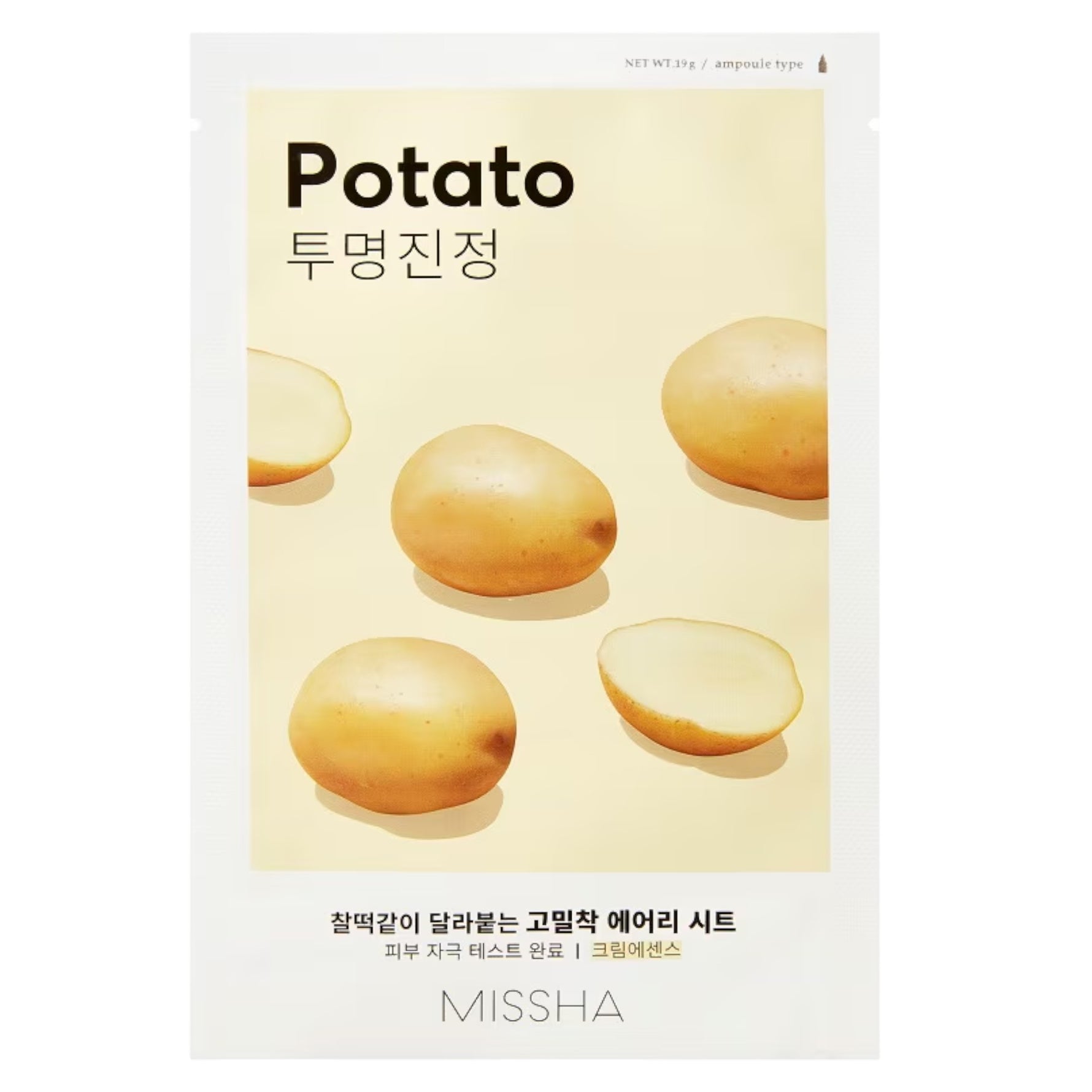 Missha, Airy Fit Potato, Mască facială, Pentru față, 19 g