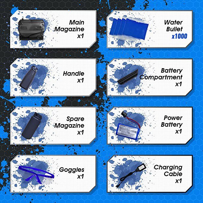 Mitraliera de Jucarie Electrica, Flippy, cu Bile de Hidrogen de Gel, Gun Bluster, Tragere in rafala, varsta peste 6