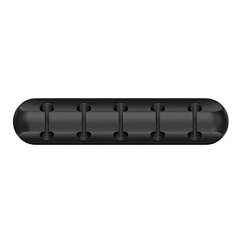 Organizator de Cabluri, Flippy, Autoadeziv, Multifunctional, 5 Locuri de Suport, 9.6x2.2cm, Negru