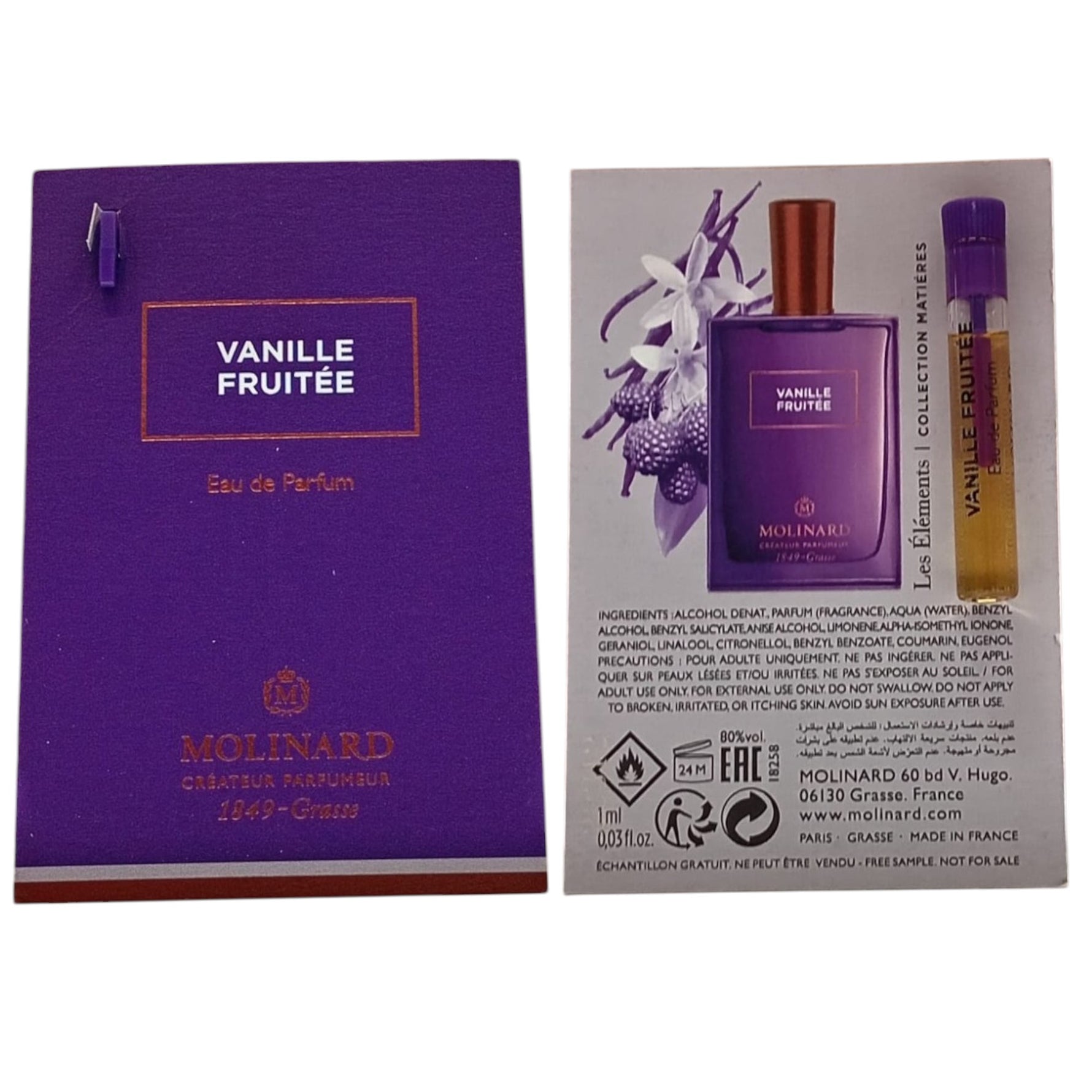 Molinard, Les Elements - Vanille Fruitee, Apă de parfum, Unisex, 1 ml Flacon - Olmarkt