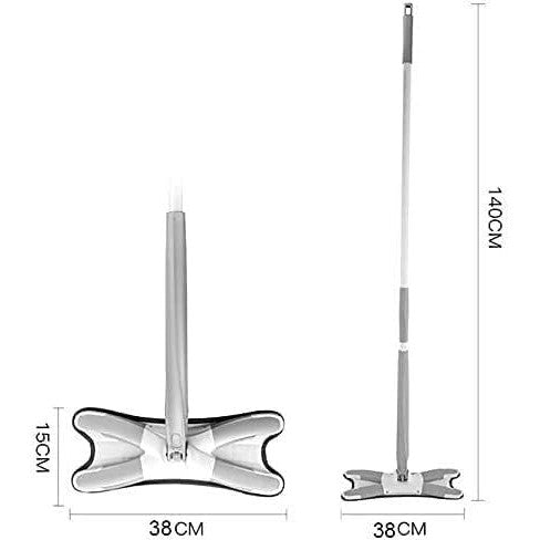 Mop Plat cu Laveta din Microfibra, Flippy, Pentru Uz Casnic, Sistem de Stoarcere X, Tija Telescopica 140 cm, Rotire