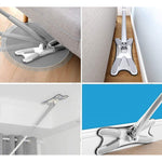 Mop Plat cu Laveta din Microfibra, Flippy, Pentru Uz Casnic, Sistem de Stoarcere X, Tija Telescopica 140 cm, Rotire