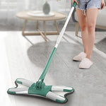 Mop Plat cu Laveta din Microfibra, Flippy, Pentru Uz Casnic, Sistem de Stoarcere X, Tija Telescopica 140 cm, Rotire