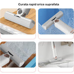 Mop de mana Flippy, mini-portabil, cu sistem de stoarcere, dispozitiv de curatat manual, cu burete absorbant, material