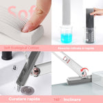 Mop de mana Flippy, mini-portabil, cu sistem de stoarcere, dispozitiv de curatat manual, cu burete absorbant, material