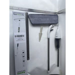 Mop plat, Flippy, cu pulverizator, pentru uz casnic, plastic, rezerva de mop din microfibra, 125x40 cm, Alb/Negru
