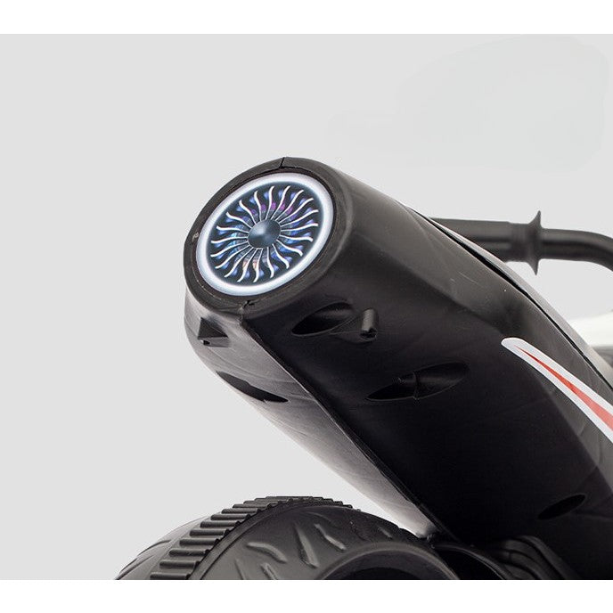 Motocicleta Electrica cu 2 Roti Mari si 2 Roti Ajutatoare, Flippy, Acumulator Incarcare, Anti-Rasturnare, Lumini,