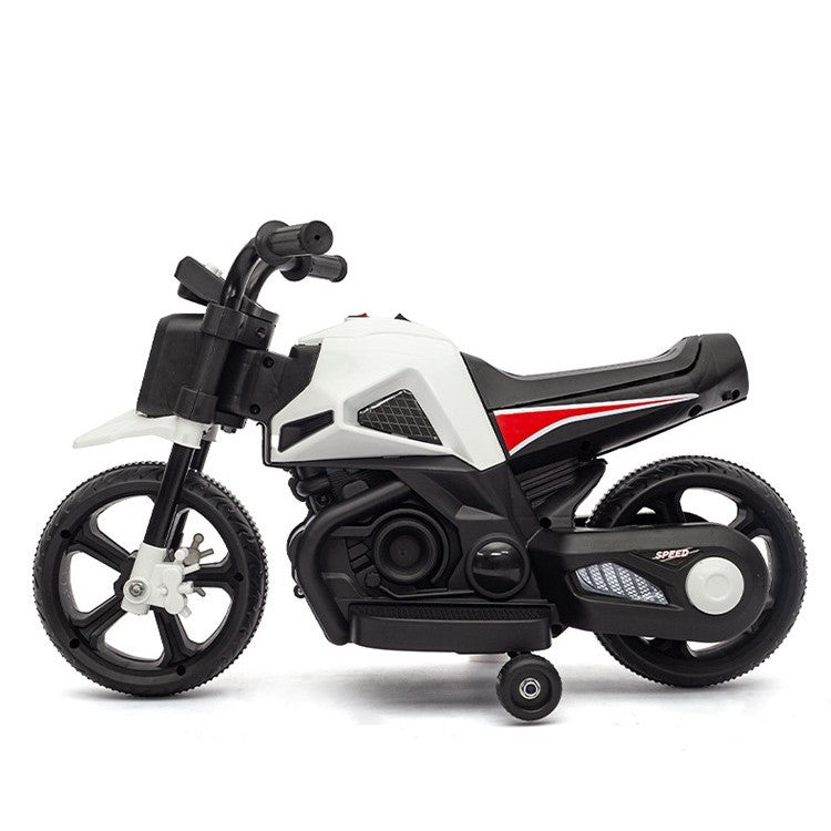 Motocicleta Electrica cu 2 Roti Mari si 2 Roti Ajutatoare, Flippy, Acumulator Incarcare, Anti-Rasturnare, Lumini,