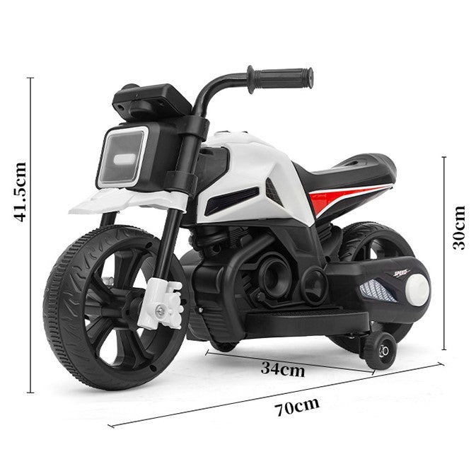 Motocicleta Electrica cu 2 Roti Mari si 2 Roti Ajutatoare, Flippy, Acumulator Incarcare, Anti-Rasturnare, Lumini,