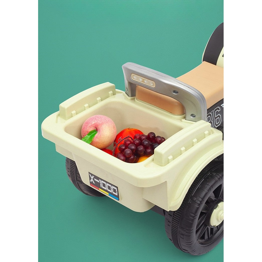 Motocicleta Electrica Flippy, cu Acumulator, cu Sistem Anti-Rasturnare, Sistem de Lumini si Muzica, Cutie de