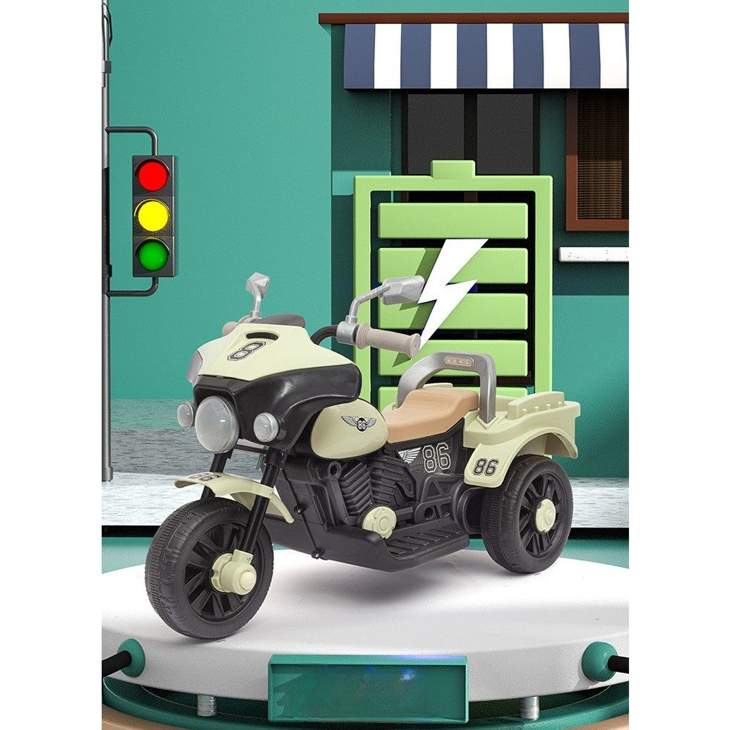 Motocicleta Electrica Flippy, cu Acumulator, cu Sistem Anti-Rasturnare, Sistem de Lumini si Muzica, Cutie de