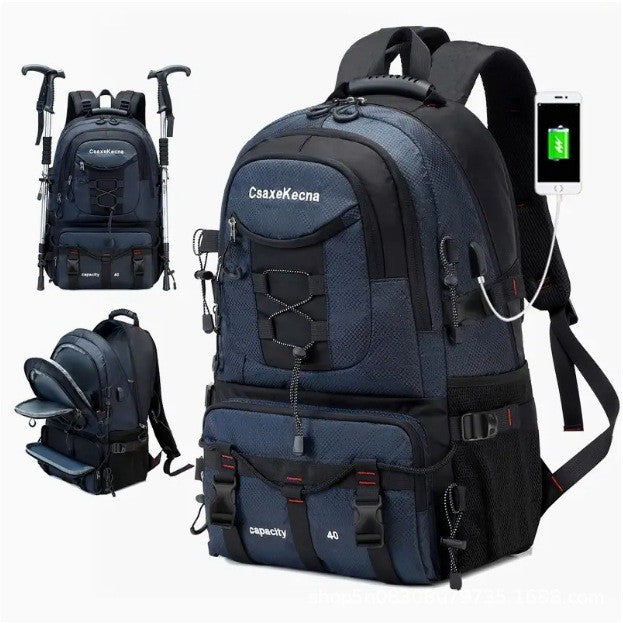 Rucsac Multifunctional de Alpinism, Flippy, Capacitate 36-55 L, de Calatorie, Impermeabil, Slot USB Incarcare Telefon,