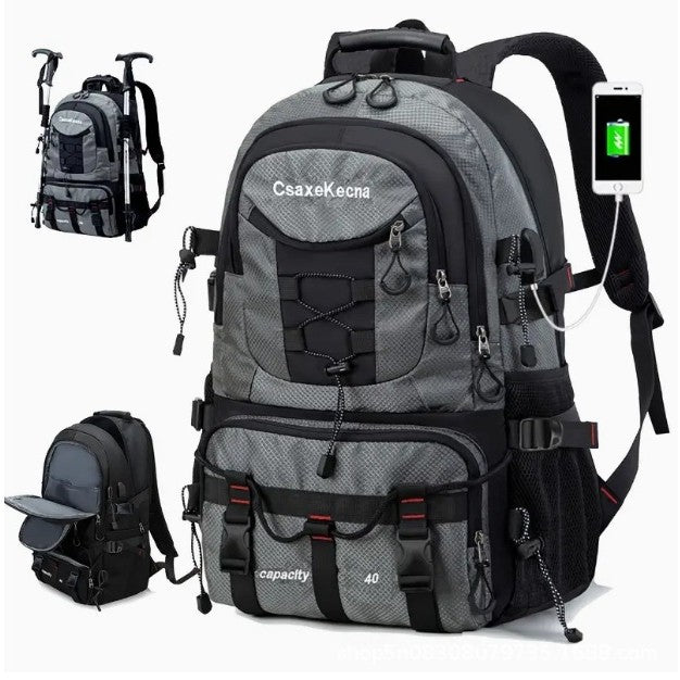 Rucsac Multifunctional de Alpinism, Flippy, Capacitate 36-55 L, de Calatorie, Impermeabil, Slot USB Incarcare Telefon,
