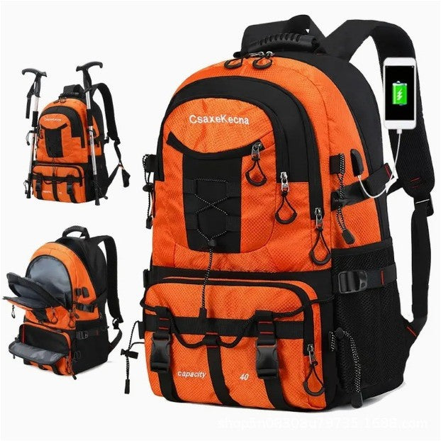 Rucsac Multifunctional de Alpinism, Flippy, Capacitate 36-55 L, de Calatorie, Impermeabil, Slot USB Incarcare Telefon,