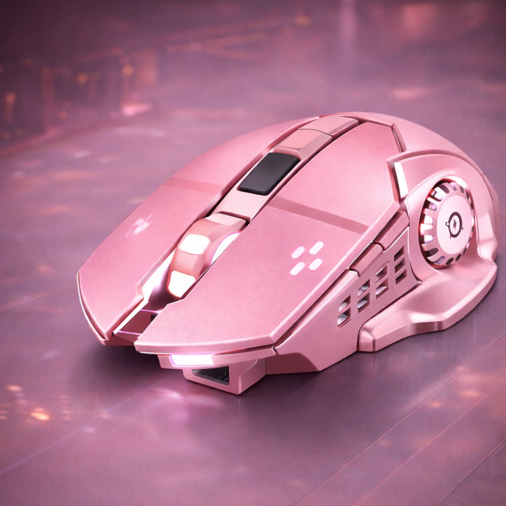 Mouse Wireless, Flippy, 6 Butoane, DPI Ajustabil 1200-3600, Iluminare RGB Tip Breathing, Reincarcabil, 138x80x38 mm,
