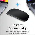 Mouse Wireless cu Gesturi, FLIPPY, Bluetooth + 2.4GHz, Reincarcabil USB, Ultra Subtire, 1600 DPI, Silentios, Design