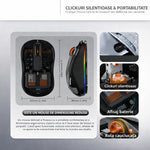 Mouse Wireless, Flippy, Dual Bluetooth, 2.4 GHz, Multi Device, USB-C, 4 Niveluri DPI 800-2400, Reincarcabil, Iluminare