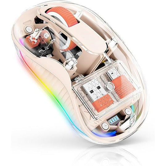 Mouse Wireless, Flippy, Dual Bluetooth, 2.4 GHz, Multi Device, USB-C, 4 Niveluri DPI 800-2400, Reincarcabil, Iluminare