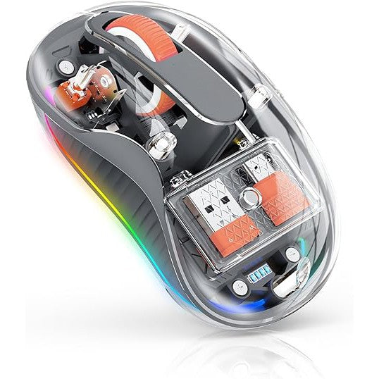 Mouse Wireless, Flippy, Dual Bluetooth, 2.4 GHz, Multi Device, USB-C, 4 Niveluri DPI 800-2400, Reincarcabil, Iluminare