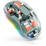 Mouse Wireless, Flippy, Dual Bluetooth, 2.4 GHz, Multi Device, USB-C, 4 Niveluri DPI 800-2400, Reincarcabil, Iluminare