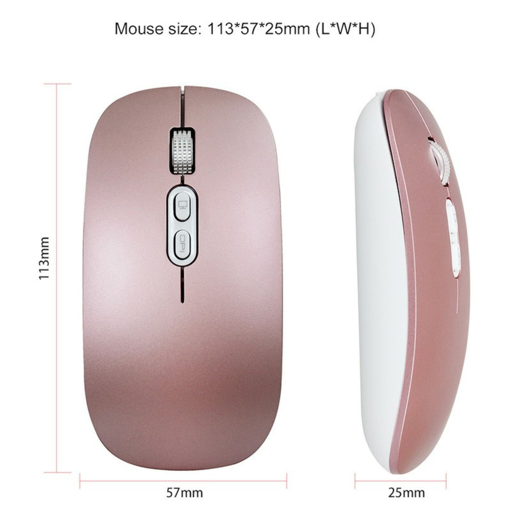 Mouse Wireless Reincarcabil, Flippy, Compatibil Windows/macOS, Bluetooth 5.1 + 2.4GHz, Silentios, DPI 800/1200/1600,