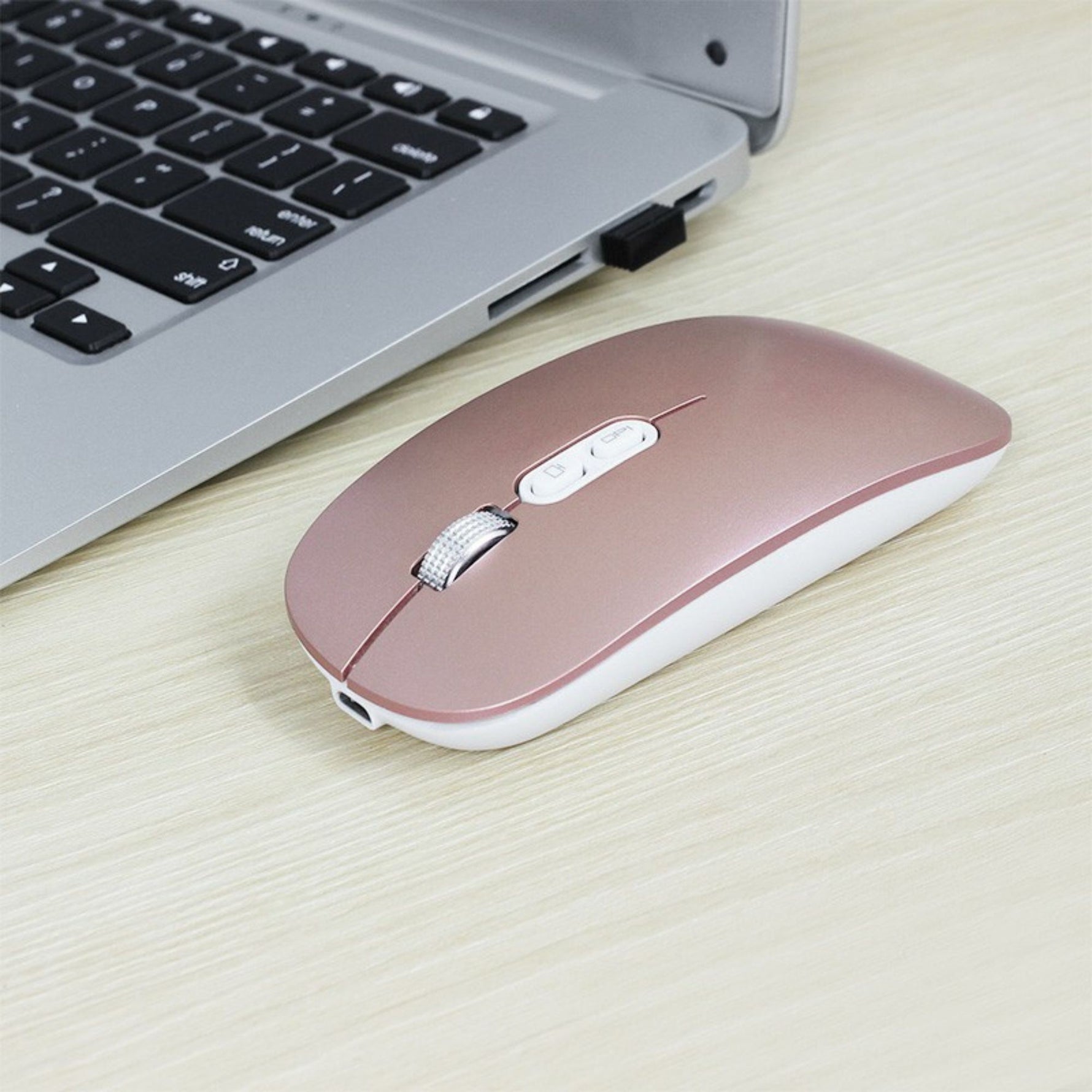 Mouse Wireless Reincarcabil, Flippy, Compatibil Windows/macOS, Bluetooth 5.1 + 2.4GHz, Silentios, DPI 800/1200/1600,