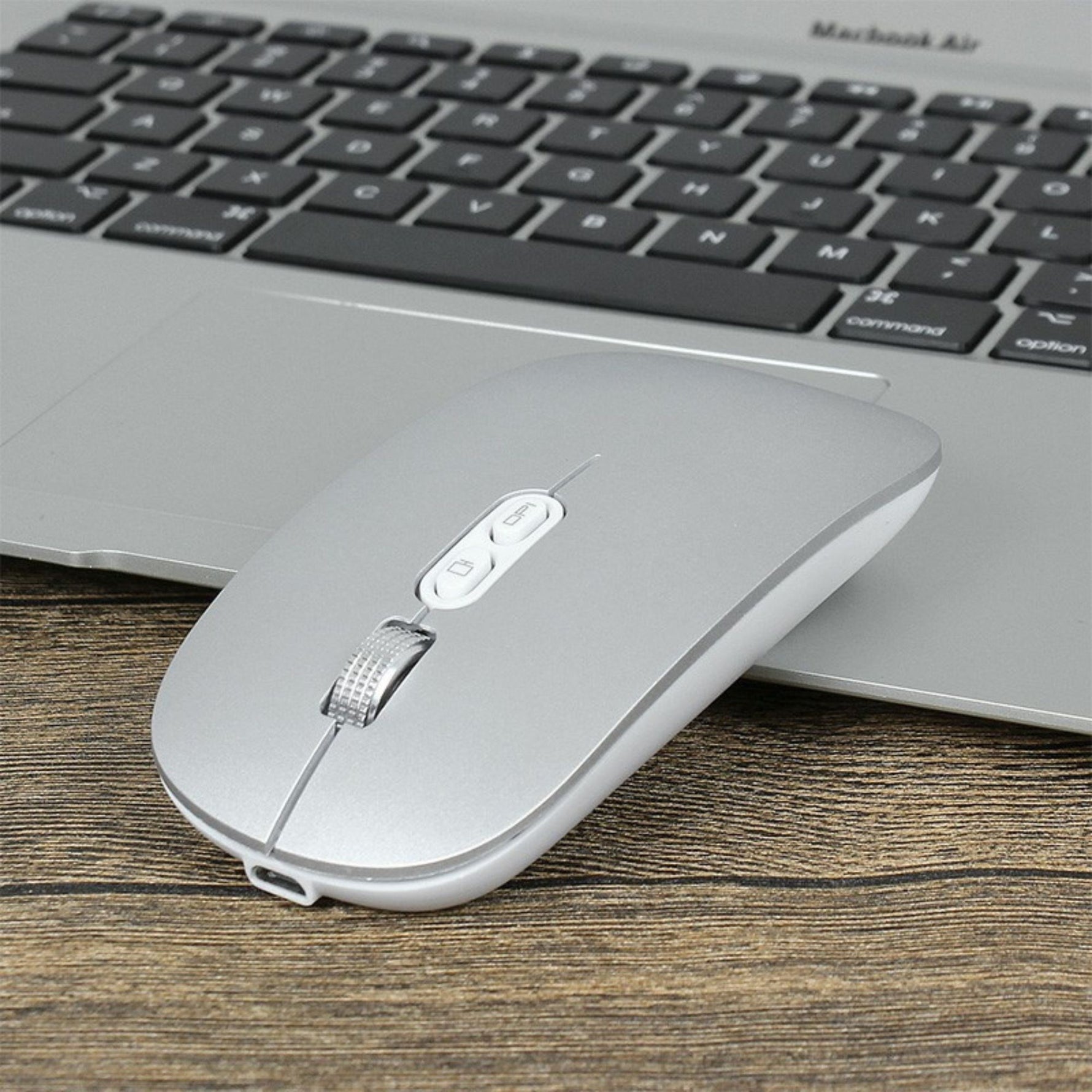 Mouse Wireless Reincarcabil, Flippy, Compatibil Windows/macOS, Bluetooth 5.1 + 2.4GHz, Silentios, DPI 800/1200/1600,